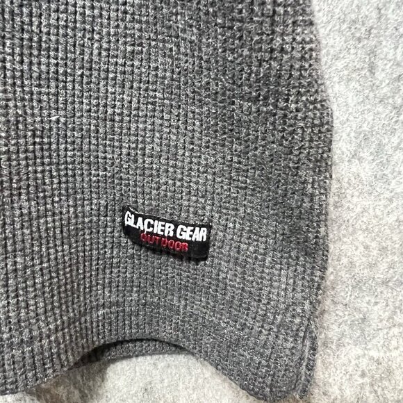 Glacier Gear Outdoor Mock Neck Waffle Knit Long Sleeve Top Gray Size L - Picture 10 of 11